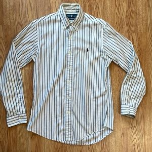 Ralph Lauren Mens S Black White Stripe button down shirt